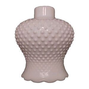 Vintage White Milk Glass Hobnail Lamp Shade W/ Scallop Opening- 1 Piece